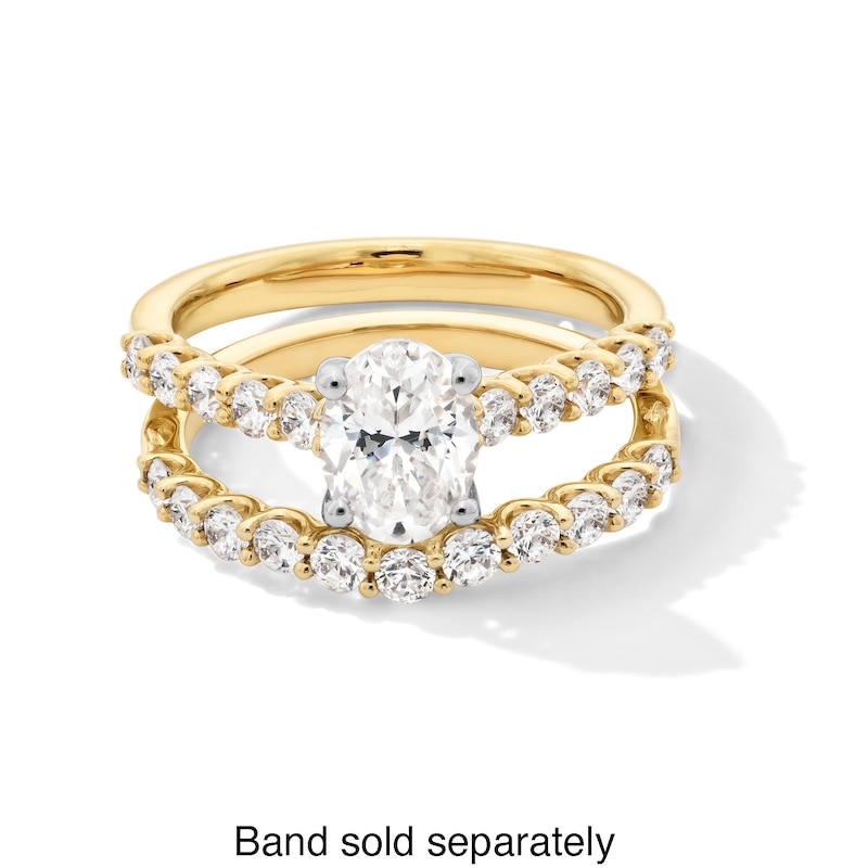 Main Image 5 of 1-1/2 CT. T.W. Oval Certified Lab-Grown Diamond Engagement Ring in 14K Gold (I/SI2)
