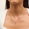 Thumbnail Image 2 of Lab-Created Ruby and 5/8 CT. T.W. Certified Lab-Grown Diamond Graduated Trio Pendant in 14K White Gold (F/VS2)