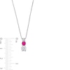 Thumbnail Image 3 of Lab-Created Ruby and 5/8 CT. T.W. Certified Lab-Grown Diamond Graduated Trio Pendant in 14K White Gold (F/VS2)