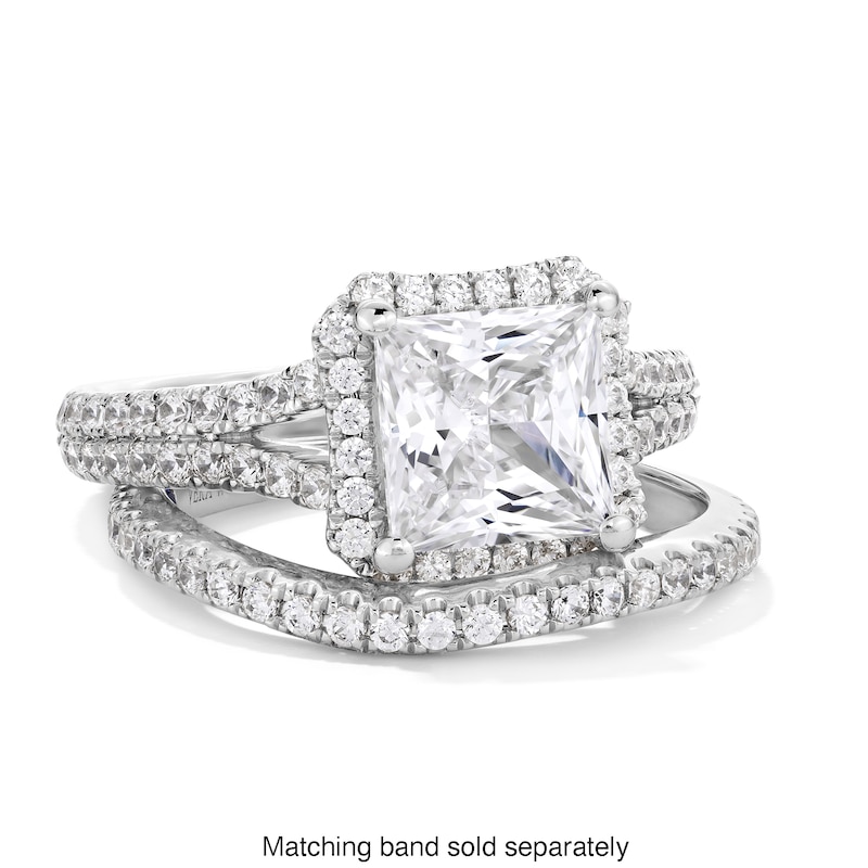 Main Image 4 of Vera Wang Love Collection 2-3/4 CT. T.W. Princess-Cut Certified Lab-Grown Diamond Engagement Ring in 14K White Gold