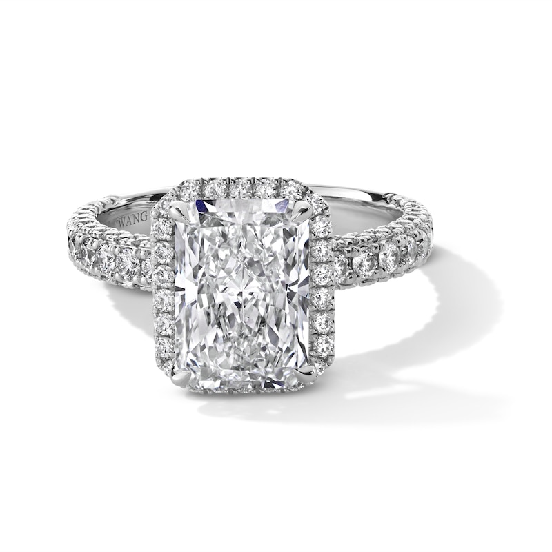 Main Image 1 of Vera Wang Love Collection 4 CT. T.W. Radiant-Cut Certified Lab-Grown Diamond Engagement Ring in 14K White Gold