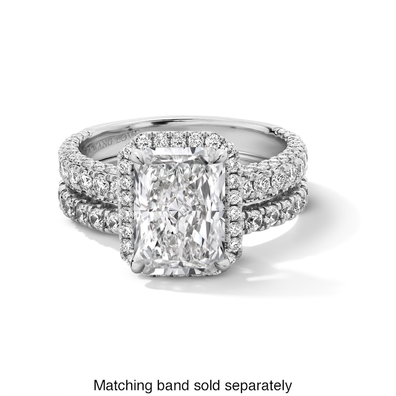 Main Image 5 of Vera Wang Love Collection 4 CT. T.W. Radiant-Cut Certified Lab-Grown Diamond Engagement Ring in 14K White Gold