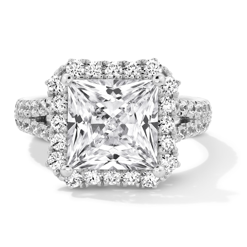 Main Image 1 of Vera Wang Love Collection 5-1/5 CT. T.W. Princess-Cut Certified Lab-Grown Diamond Engagement Ring in 14K White Gold