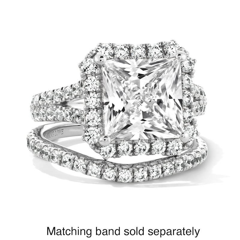 Main Image 3 of Vera Wang Love Collection 5-1/5 CT. T.W. Princess-Cut Certified Lab-Grown Diamond Engagement Ring in 14K White Gold
