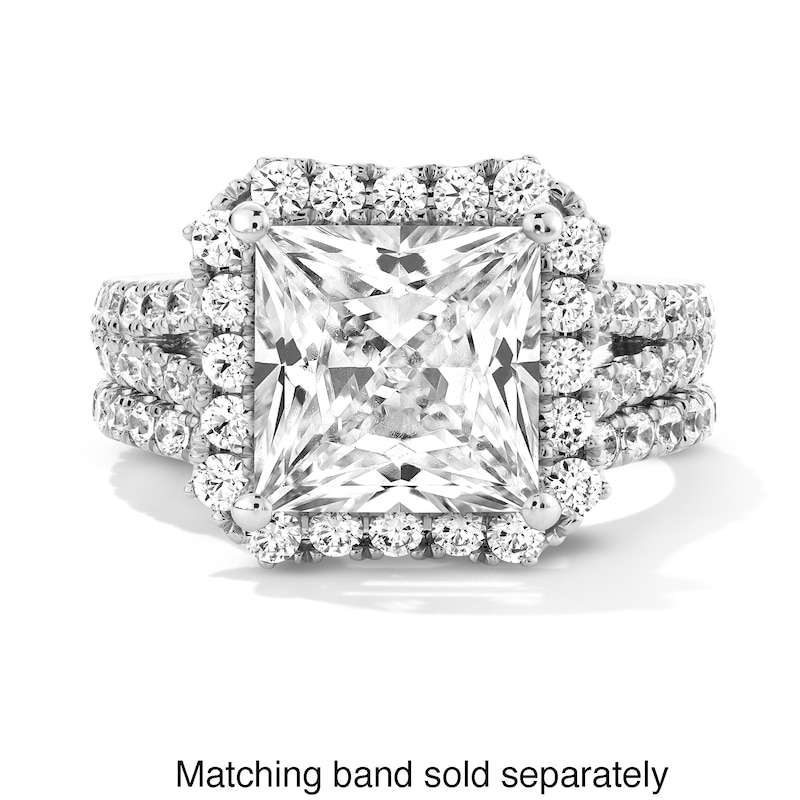 Main Image 4 of Vera Wang Love Collection 5-1/5 CT. T.W. Princess-Cut Certified Lab-Grown Diamond Engagement Ring in 14K White Gold