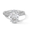 Thumbnail Image 1 of Vera Wang Love Collection 3-7/8 CT. T.W. Oval Certified Lab-Grown Diamond Engagement Ring in 14K White Gold (F/VS2)