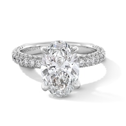 Vera Wang Love Collection 3-7/8 CT. T.W. Oval Certified Lab-Grown Diamond Engagement Ring in 14K White Gold (F/VS2)