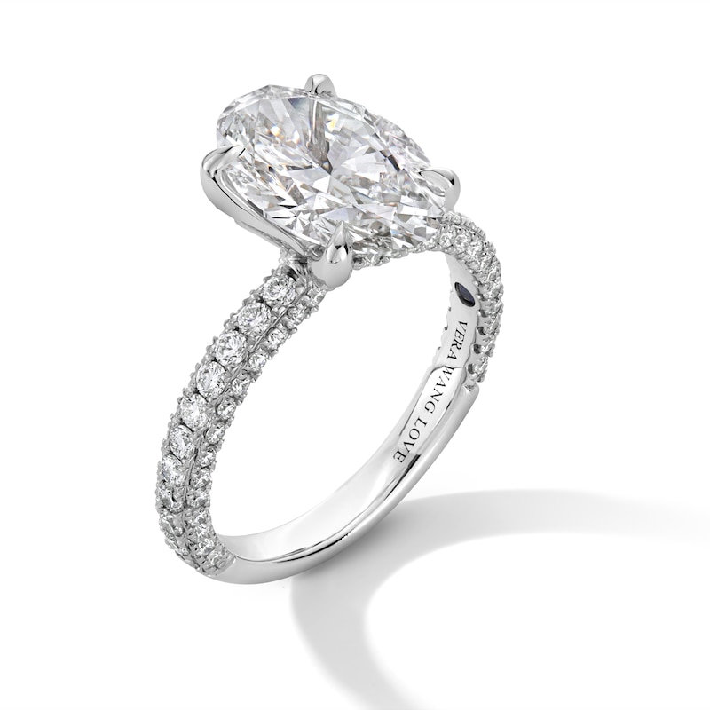 Main Image 3 of Vera Wang Love Collection 3-7/8 CT. T.W. Oval Certified Lab-Grown Diamond Engagement Ring in 14K White Gold (F/VS2)