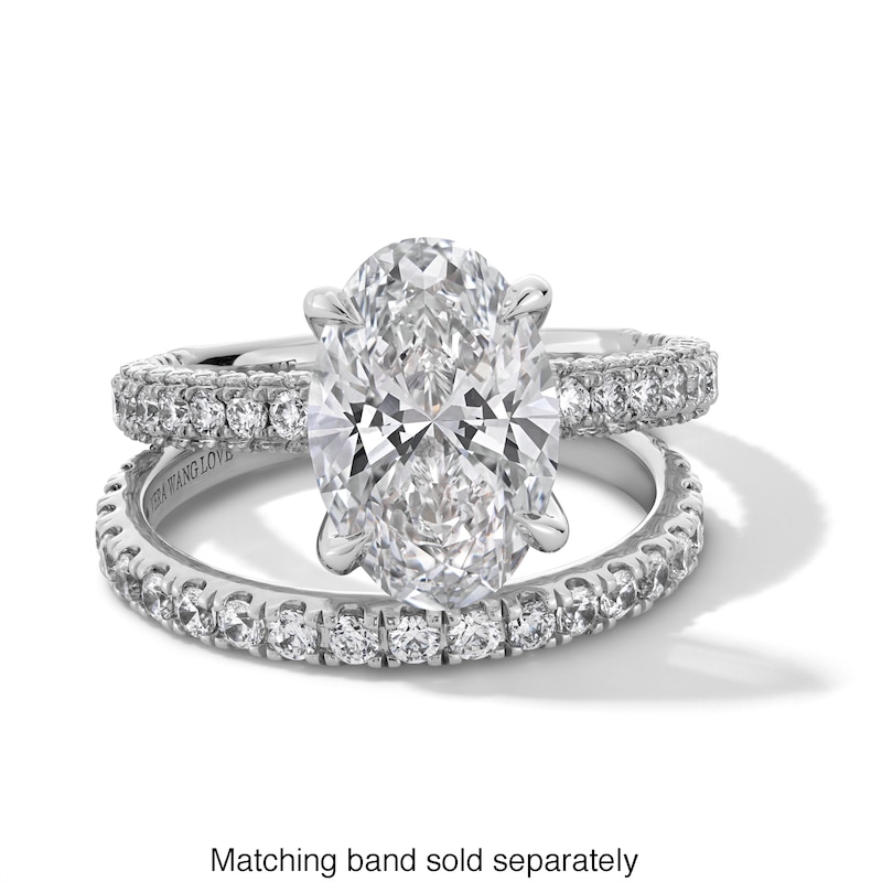 Main Image 4 of Vera Wang Love Collection 3-7/8 CT. T.W. Oval Certified Lab-Grown Diamond Engagement Ring in 14K White Gold (F/VS2)