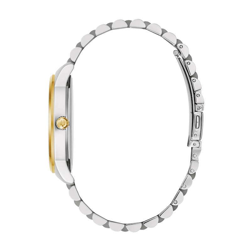 Main Image 2 of Men’s Bulova Classic Diamond Accent Two-Tone IP Watch with Silver-Tone Dial (Model: 98D161)