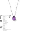 Thumbnail Image 3 of Pear-Shaped Amethyst Solitaire Pendant, Ring and Stud Earrings Set in Sterling Silver - Size 7