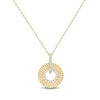 Thumbnail Image 1 of 1/8 CT. T.W. Diamond Sunburst Circle Drop Pendant in Sterling Silver with 14K Gold Plate