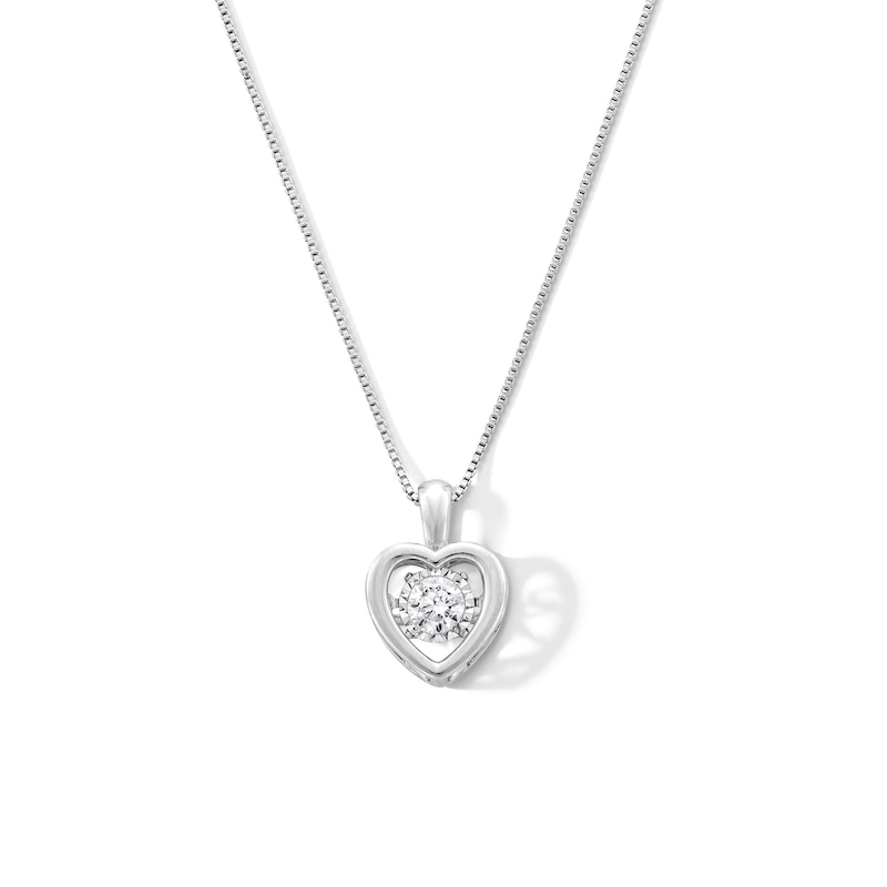 Main Image 1 of 1/3 CT. Certified Lab-Grown Diamond Solitaire Heart Pendant in Sterling Silver (I/SI2)