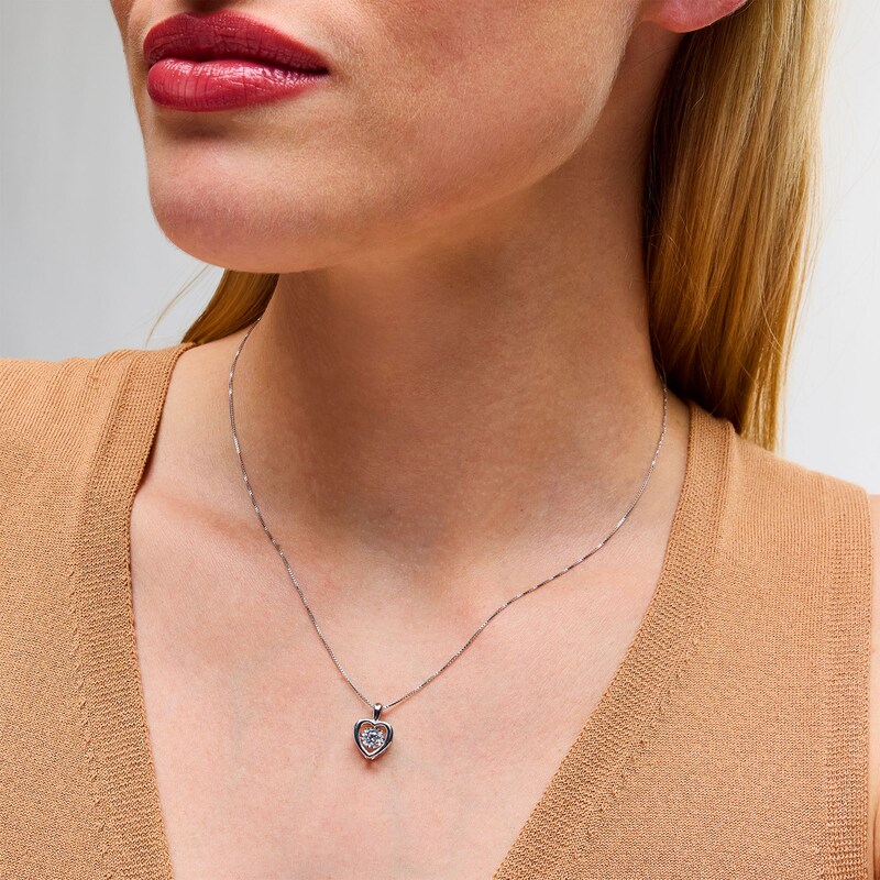 Main Image 2 of 1/3 CT. Certified Lab-Grown Diamond Solitaire Heart Pendant in Sterling Silver (I/SI2)