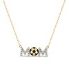 Thumbnail Image 1 of 1/10 CT. T.W. Diamond Soccer “MOM” Necklace in Sterling Silver with 14K Gold Plate