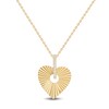 Thumbnail Image 1 of 1/20 CT. T.W. Diamond Sunburst Heart Pendant in Sterling Silver with 14K Gold Plate