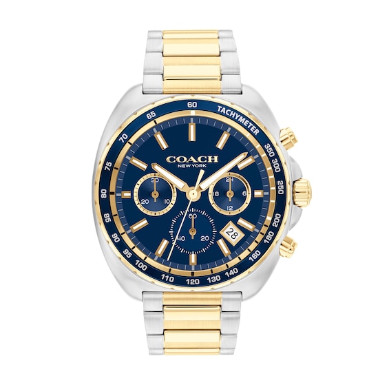Men&acirc;s Coach Charter Two-Tone IP Chronograph Watch with Navy Blue Dial (Model: 14602704)