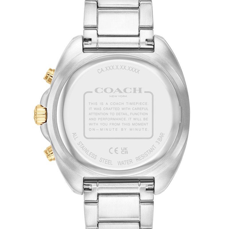 Main Image 3 of Men’s Coach Charter Two-Tone IP Chronograph Watch with Navy Blue Dial (Model: 14602704)