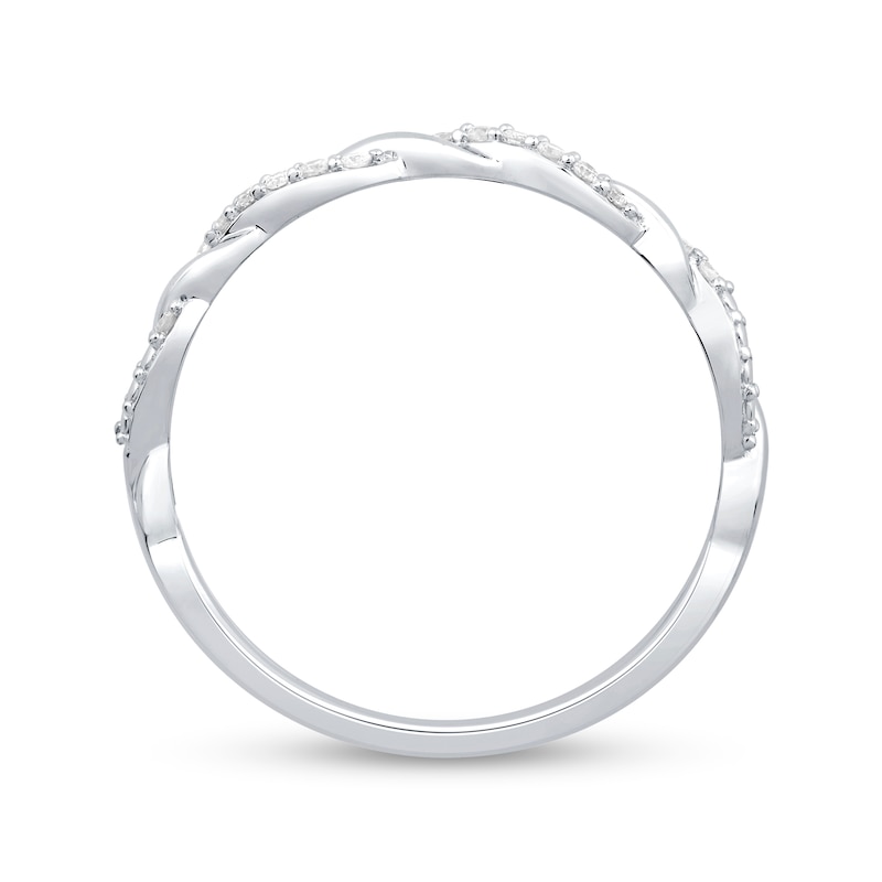 Main Image 2 of 1/15 CT. T.W. Diamond Twist Ring in 10K White Gold
