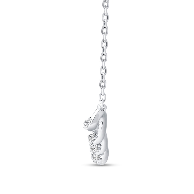 Main Image 2 of 1/4 CT. T.W. Diamond Twist Curved Bar Necklace in 10K White Gold