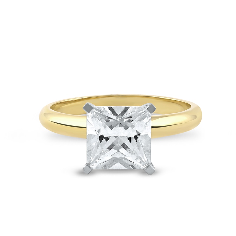 Main Image 3 of 3 CT. Princess-Cut Certified Lab-Grown Diamond Solitaire Engagement Ring in 14K Two-Tone Gold (F/VS2)