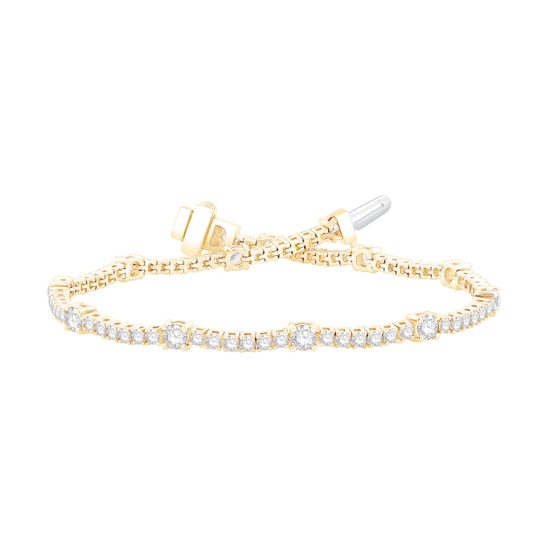 Main Image 1 of 3 CT. T.W. Diamond Station Scallop Bracelet in 14K Gold