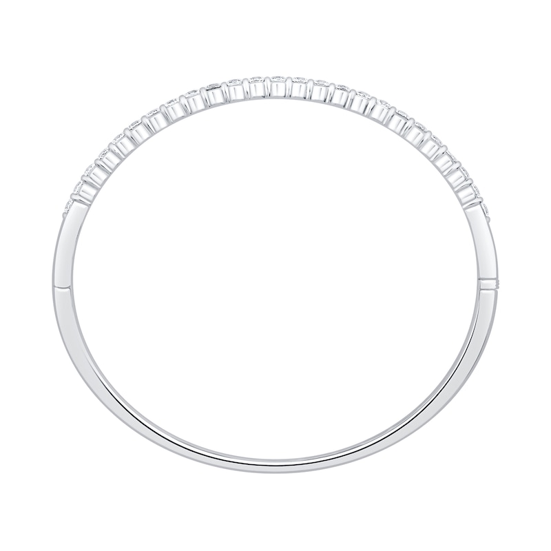 Main Image 2 of 3 CT. T.W. Diamond Bangle in 14K White Gold - 8"