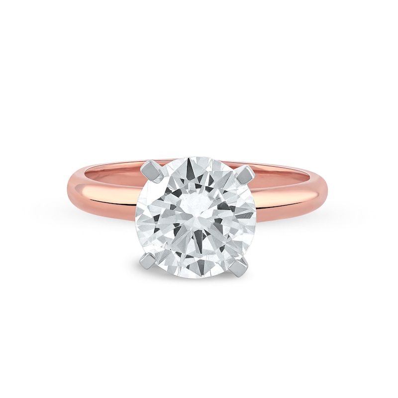 Main Image 3 of 3 CT. Certified Lab-Grown Diamond Solitaire Engagement Ring in 14K Two-Tone Gold (F/VS2)