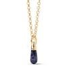 Thumbnail Image 1 of PDPAOLA™ at Zales Blue Sodalite Small Teardrop Hoop Earring and Necklace Charm in Sterling Silver with 18K Gold Plate