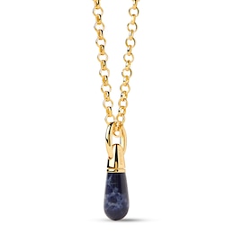 PDPAOLA™ at Zales Blue Sodalite Small Teardrop Hoop Earring and Necklace Charm in Sterling Silver with 18K Gold Plate