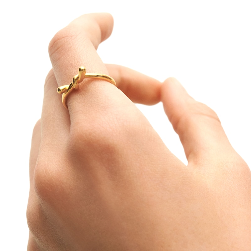 Main Image 2 of PDPAOLA™ at Zales Twist Ring in Sterling Silver with 18K Gold Plate