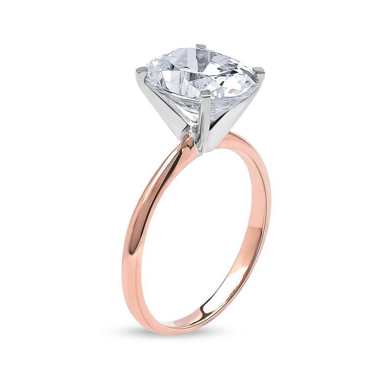 Main Image 2 of 3 CT. Oval Certified Lab-Grown Diamond Solitaire Engagement Ring in 14K Two-Tone Gold (F/VS2)