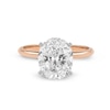 Thumbnail Image 3 of 3 CT. Oval Certified Lab-Grown Diamond Solitaire Engagement Ring in 14K Two-Tone Gold (F/VS2)