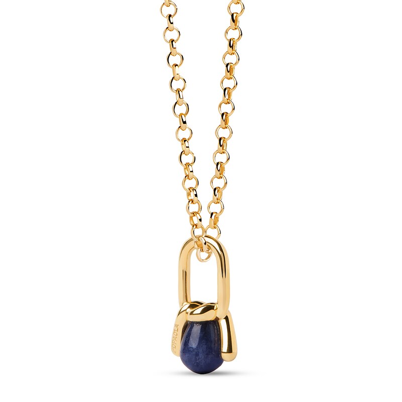 Main Image 1 of PDPAOLA™ at Zales Blue Sodalite Twist Knot Hoop Earring and Necklace Charm in Sterling Silver with 18K Gold Plate