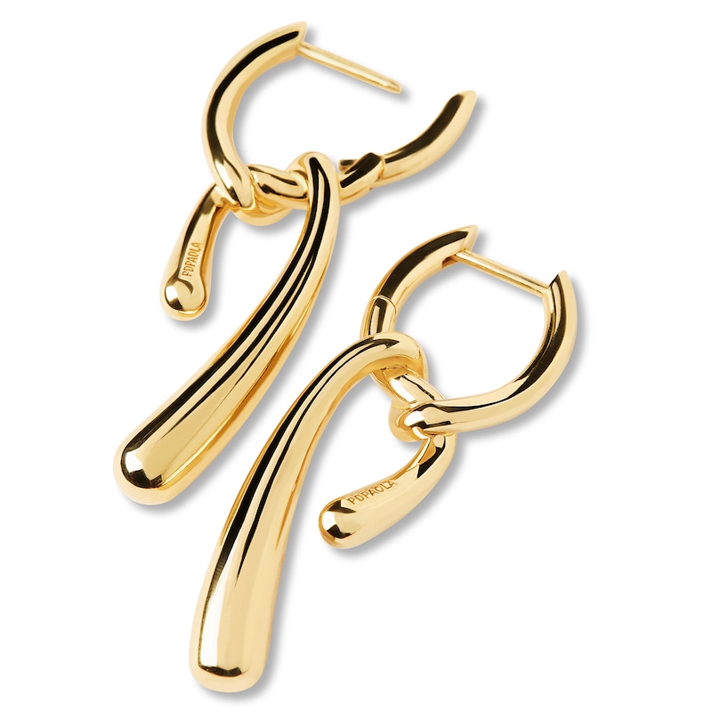 Main Image 4 of PDPAOLA™ at Zales Twist Drop Hoop Earrings in Sterling Silver with 18K Gold Plate