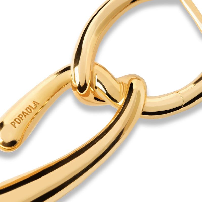 Main Image 5 of PDPAOLA™ at Zales Twist Drop Hoop Earrings in Sterling Silver with 18K Gold Plate