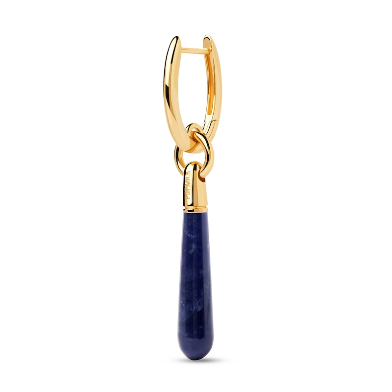 Main Image 1 of PDPAOLA™ at Zales Blue Sodalite Large Teardrop Dangle Single Hoop Earring in Sterling Silver with 18K Gold Plate