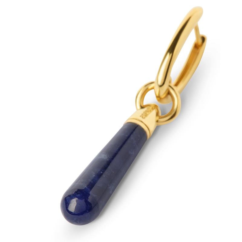 Main Image 3 of PDPAOLA™ at Zales Blue Sodalite Large Teardrop Dangle Single Hoop Earring in Sterling Silver with 18K Gold Plate