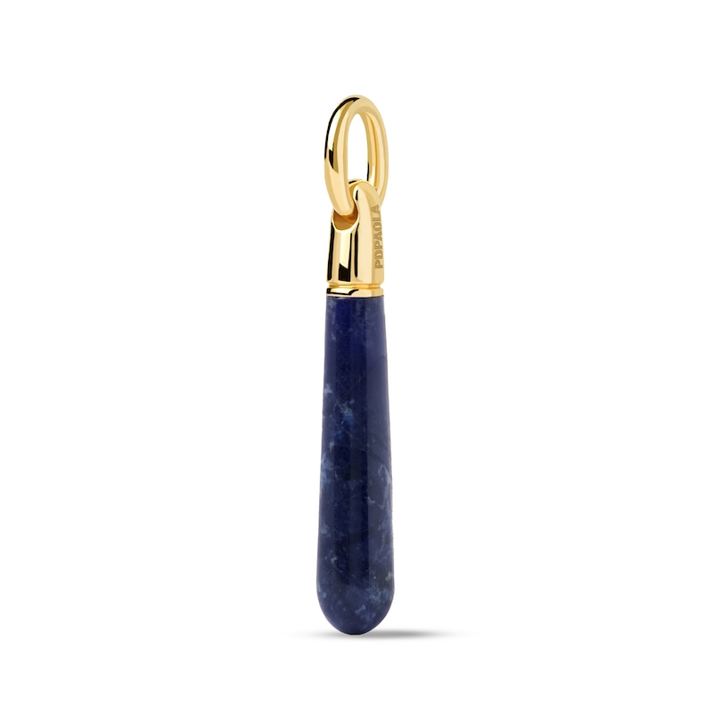 Main Image 1 of PDPAOLA™ at Zales Blue Sodalite Large Teardrop Hoop Earring and Necklace Charm in Sterling Silver with 18K Gold Plate