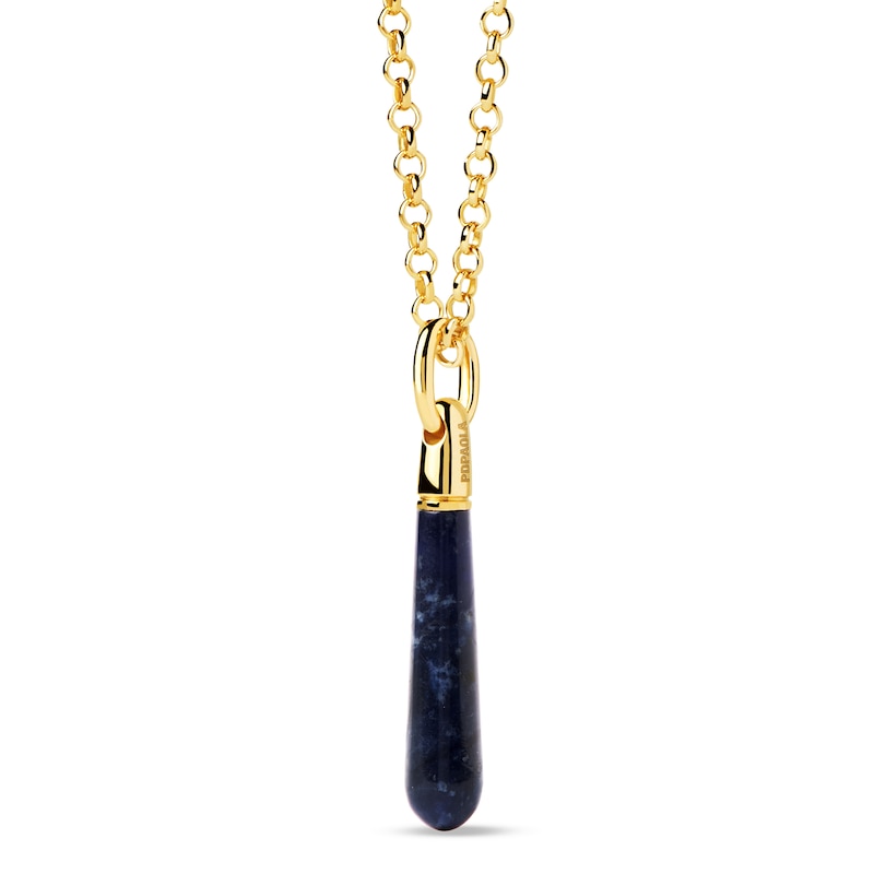 Main Image 2 of PDPAOLA™ at Zales Blue Sodalite Large Teardrop Hoop Earring and Necklace Charm in Sterling Silver with 18K Gold Plate