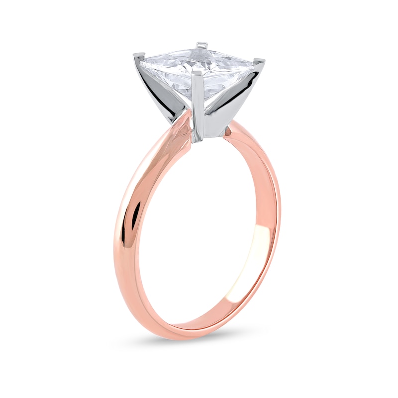 Main Image 2 of 3 CT. Princess-Cut Certified Lab-Grown Diamond Solitaire Engagement Ring in 14K Two-Tone Gold (F/VS2)