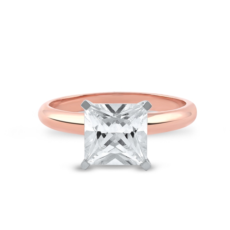 Main Image 3 of 3 CT. Princess-Cut Certified Lab-Grown Diamond Solitaire Engagement Ring in 14K Two-Tone Gold (F/VS2)