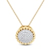Thumbnail Image 1 of 1/10 CT. T.W. Multi-Diamond Beaded Frame Pendant in Sterling Silver with 14K Gold Plate