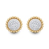Thumbnail Image 2 of 1/10 CT. T.W. Multi-Diamond Beaded Frame Stud Earrings in Sterling Silver with 14K Gold Plate