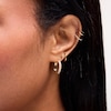 Thumbnail Image 2 of 1/2 CT. T.W. Lab-Grown Diamond Triple Row Hoop Earrings in 10K Gold