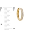 Thumbnail Image 3 of 1/2 CT. T.W. Lab-Grown Diamond Triple Row Hoop Earrings in 10K Gold