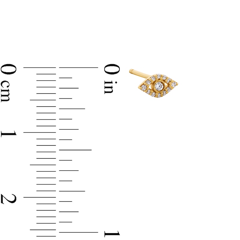 Main Image 3 of 1/20 CT. T.W. Lab-Grown Diamond Evil Eye Single Cartilage Stud Earring in 14K Gold