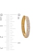 Thumbnail Image 3 of 1/2 CT. T.W. Lab-Grown Diamond Pavé Triple Row Hoop Earrings in 10K Gold