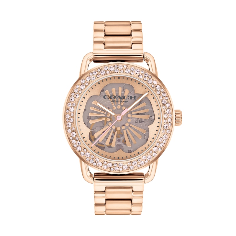 Main Image 1 of Ladies’ Coach Cruiser Crystal Accent Rose-Tone IP Automatic Watch with Tea Rose Dial (Model: 14504367)