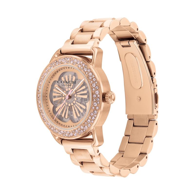 Main Image 2 of Ladies’ Coach Cruiser Crystal Accent Rose-Tone IP Automatic Watch with Tea Rose Dial (Model: 14504367)